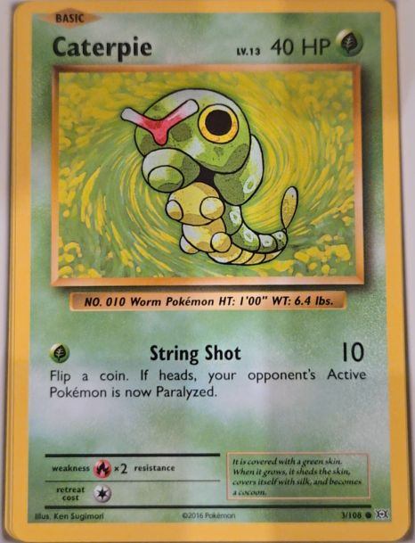 2016 Pokémon XY Evolutions #3 Caterpie — front