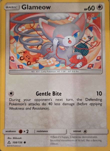 2018 Pokémon Sun & Moon Ultra Prism #108 Glameow — front