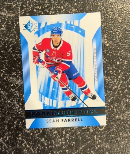 2023-24 Upper Deck SP #123 Sean Farrell Rookie Authentics Blue — front