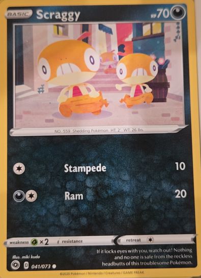 2020 Pokémon Champion's Path #041 Scraggy — front