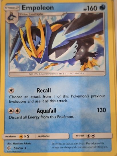 2019 Sun & Moon Cosmic Eclipse #56 Empoleon — front