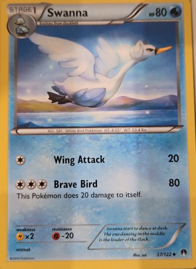 2016 Pokémon XY BREAKpoint #37 Swanna — front