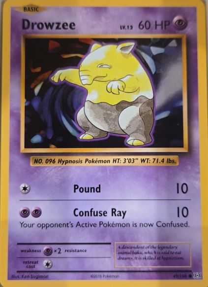 2016 Pokémon #49 Drowzee — front