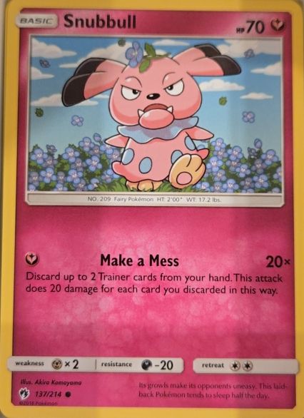 2018 Pokémon SM Lost Thunder #137 Snubbull — front