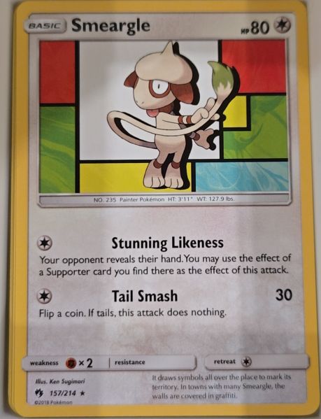 2018 Pokémon SM Lost Thunder #157 Smeargle — front