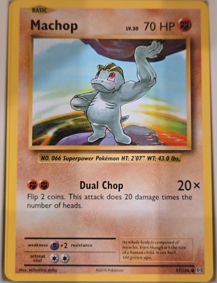 2016 Pokémon XY Evolutions #57 Machop — front