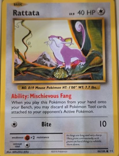 2016 Pokémon XY Evolutions #66 Rattata — front