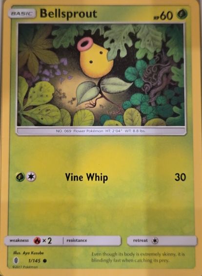 2017 Pokémon Sun & Moon Guardians Rising #1 Bellsprout — front