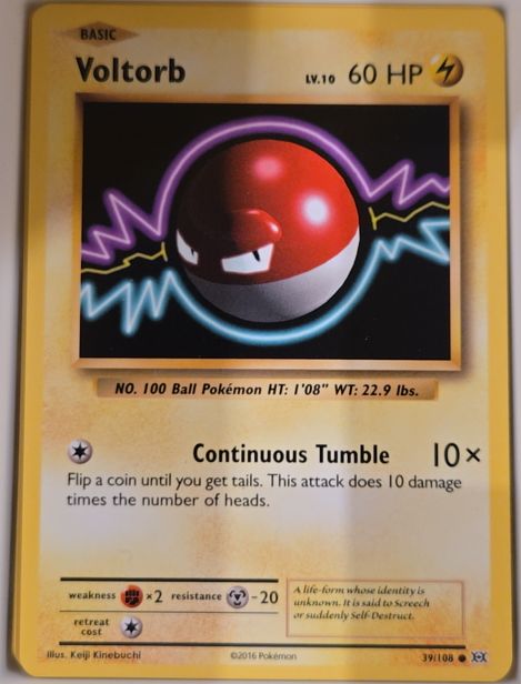 2016 Pokémon XY Evolutions #39 Voltorb — front