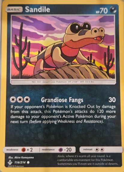 2019 Pokemon Unbroken Bonds #114 Sandile — front