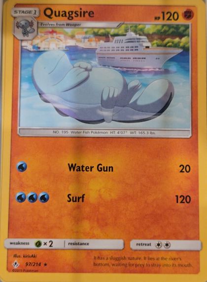 2019 Pokemon Sun & Moon Unbroken Bonds #97 Quagsire — front