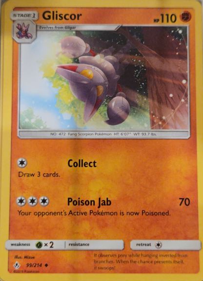 2019 Pokémon Sun & Moon Unbroken Bonds #99 Gliscor — front