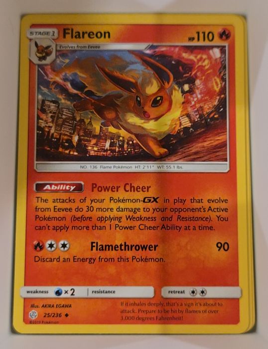2019 Pokémon Cosmic Eclipse #25 Flareon — front