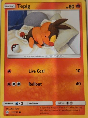 2019 Pokémon Sun & Moon Cosmic Eclipse #31 Tepig — front