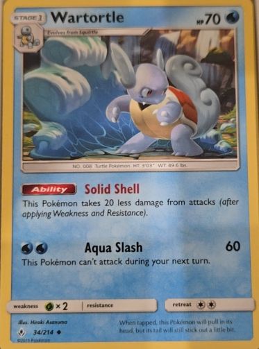 2019 Pokémon Sun & Moon Unbroken Bonds #34 Wartortle — front
