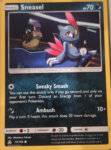 2018 Pokémon Sun & Moon Ultra Prism #73 Sneasel — front