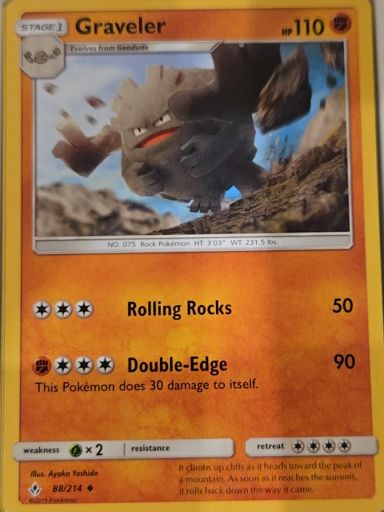 2019 Pokémon Sun & Moon Unbroken Bonds #88 Graveler — front