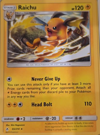 2019 Pokémon Sun & Moon Unbroken Bonds #55 Raichu — front