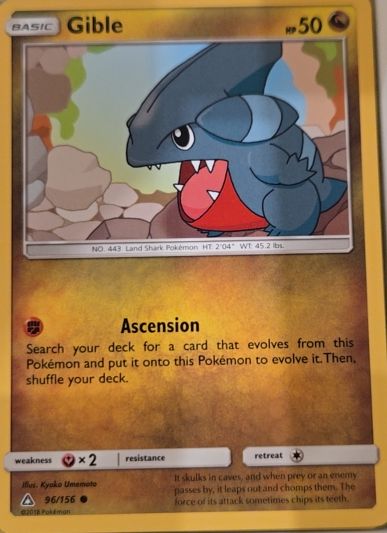 2017 Pokémon Sun & Moon Ultra Prism #96 Gible — front