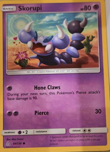 2018 Pokémon Ultra Prism #54 Skorupi — front