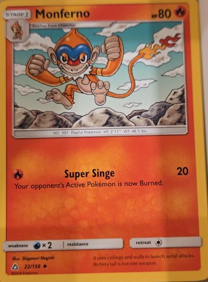 2016 Pokémon Ultra Prism #22 Monferno — front