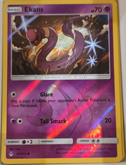 2019 Pokémon Sun & Moon Unbroken Bonds #62 Ekans — front