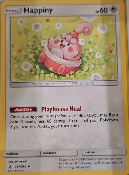 2019 Pokémon Sun & Moon Unbroken Bonds #161 Happiny — front