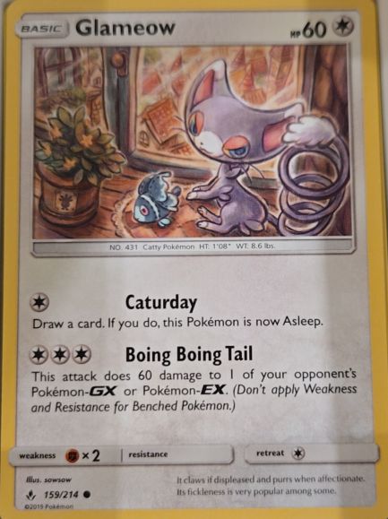 2019 Sun & Moon Unbroken Bonds #159 Glameow — front