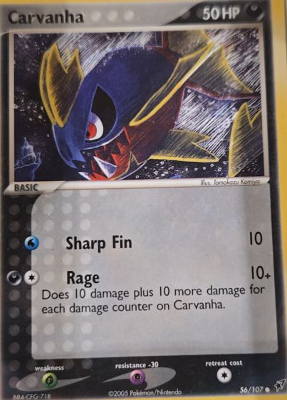 2005 EX Deoxys #56 Carvanha — front