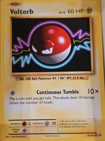 2016 Pokémon XY Evolutions #39 Voltorb — front