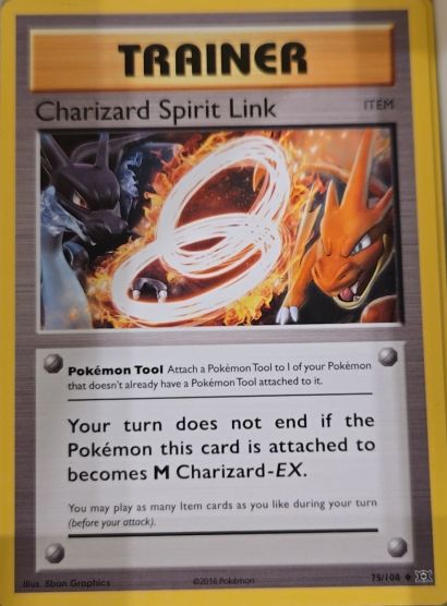 2016 Pokémon XY Evolutions #75 Charizard Spirit Link — front