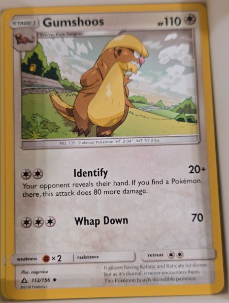 2018 Pokemon Ultra Prism #113 Gumshoos — front