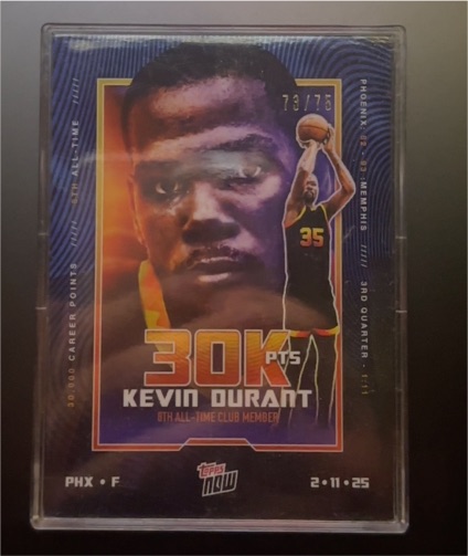 2025 Topps Now #11 Kevin Durant 30k Points Phoenix Suns — front