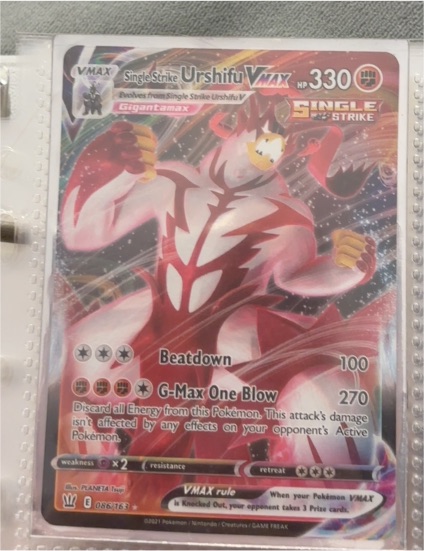 2021 Pokémon Sword & Shield Battle Styles #086 Urshifu VMAX Single Strike — front