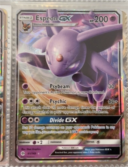 2017 Pokémon Sun & Moon #61 Espeon GX — front
