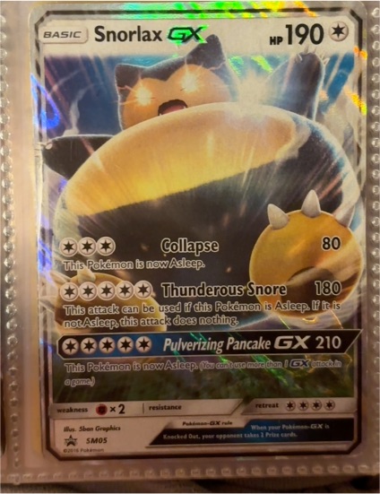 2016 Pokémon TCG SM Black Star Promo #SM05 Snorlax GX — front