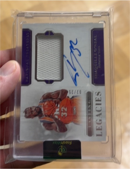 2021 Panini One and One Shaquille O'Neal Rookie Patch Autograph #07/25 — front