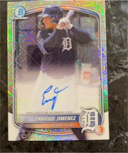 2025 Bowman Chrome #BMA-EJ Enrique Jimenez — front
