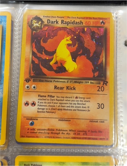 1999 Pokémon Team Rocket #44 Dark Rapidash — front