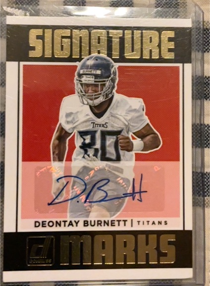 2018 Donruss Signature Marks #SM-DB Deontay Burnett — front