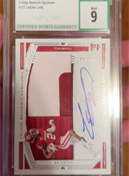 2020 Panini National Treasures Collegiate #105 CeeDee Lamb — front