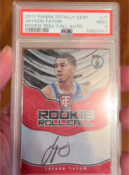 2017 Panini Totally Certified #JT Jayson Tatum Rookie Roll Call Auto — front