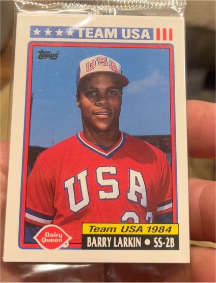 1992 Topps Dairy Queen Team USA #4 Barry Larkin — front