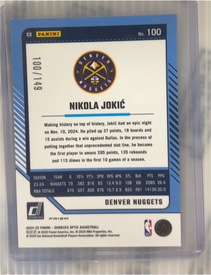 2024-25 Panini Donruss #100 Nikola Jokic — front