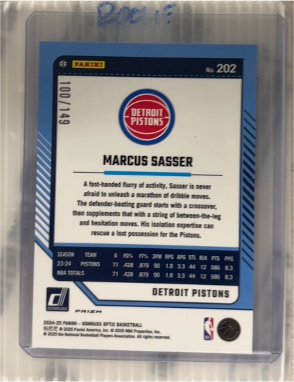 2024-25 Panini Donruss Optic #202 Marcus Sasser — front