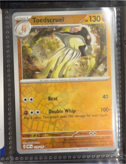 2023 Pokémon SV03: Obsidian Flames #119 Toedscruel — front