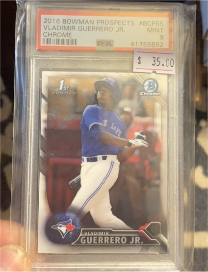 2016 Bowman Chrome #BCP55 Vladimir Guerrero Jr. — front