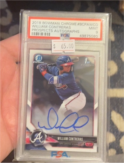 2018 Bowman Chrome #BCPA-WCO William Contreras — front