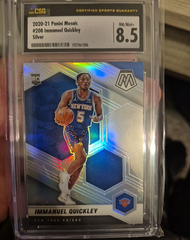 2020-21 Panini Mosaic #208 Immanuel Quickley Silver — front