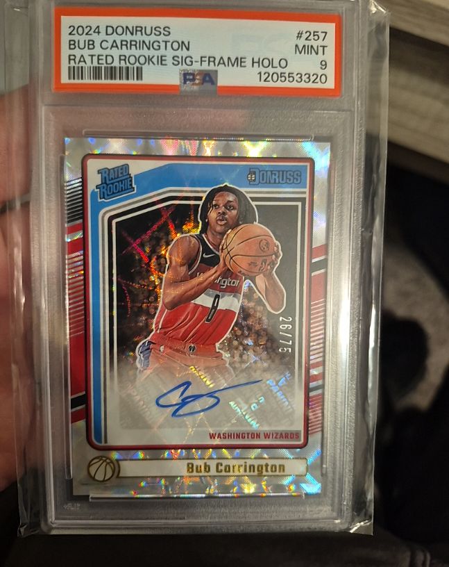 2024 Panini Donruss #257 Bub Carrington Rated Rookie Sig-Frame Holo — front